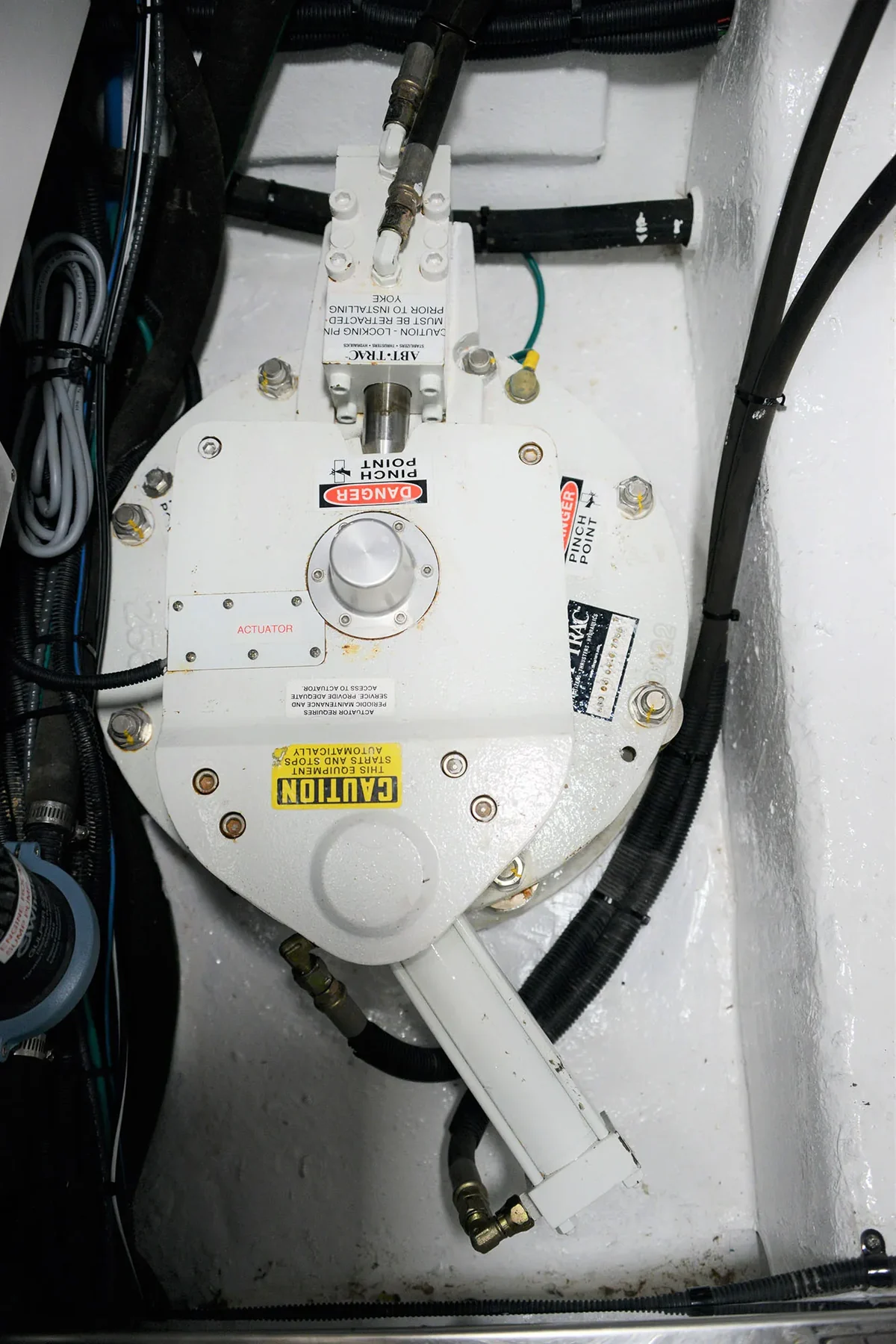 ABT-TRAC stabilizer actuator installed in a vessel machinery space