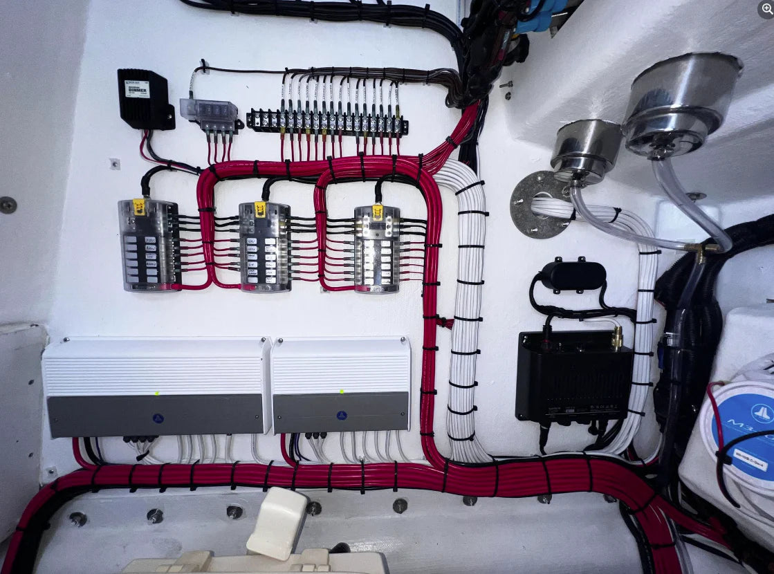 Marine electrical panel wiring and installation
